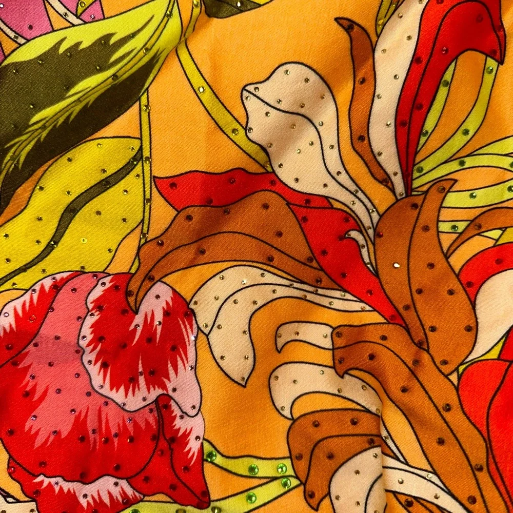 CAMILLA “Flower Child Society” 60s psychedelic print slouch large beach bag